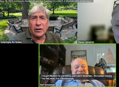 Image of Harvey Wasserman, Diane Cameron, Karl Grossman