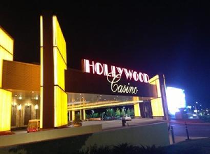The outside doorway of a Hollywood casino