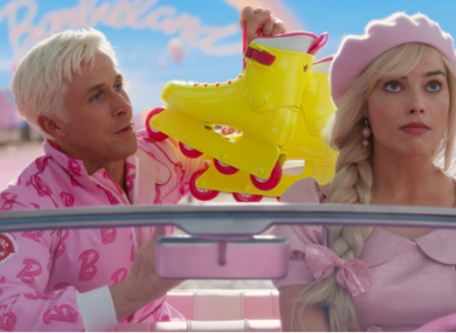 Barbie and Ken in a car