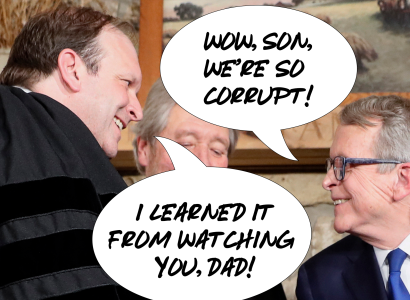Comic with DeWine and son