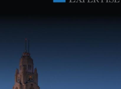 The words Cannabis Expertise in the top right corner and at the bottom is the leveque lincoln tower