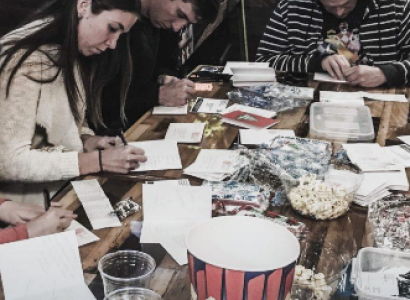 People writing letters