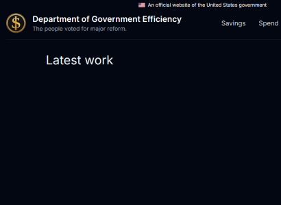 Blank page on DOGE website