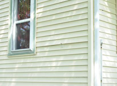 Bullet holes in house