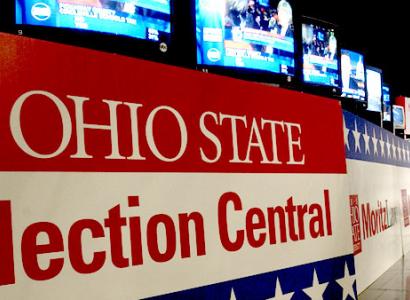 Sign that says Ohio State Election Central