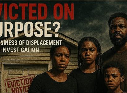 Two people next to the words Eviction on Purpose?