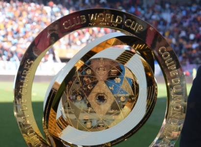 The Club World Cup trophy at the Radès Olympic Stadium 