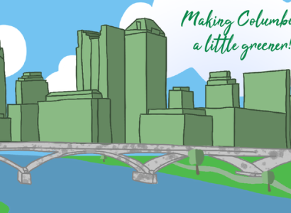 Columbus skyline colored green
