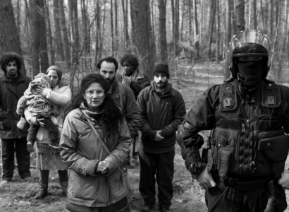 People walking in the woods