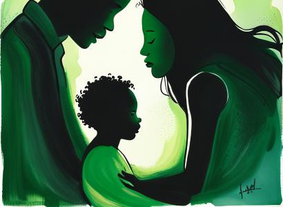 Father, mother and child