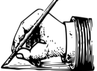 Hand writing with a pen
