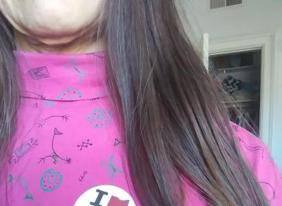 I voted sticker on shirt