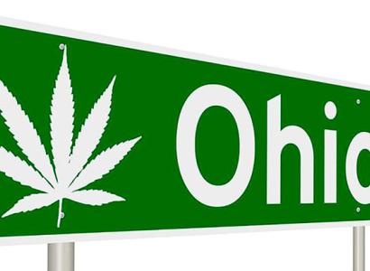 Marijuana leaf and the word Ohio