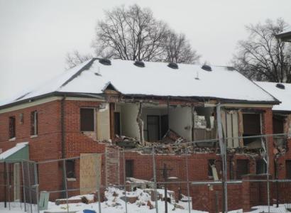 Building being demolished