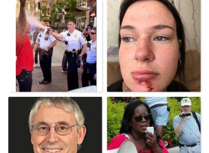 Collage of photos about the protests