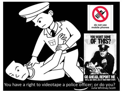 Cartoon of police holding man on ground