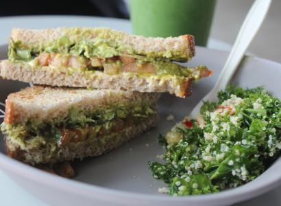 Sandwiches with lots of green inside