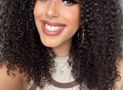 Woman with curly hair