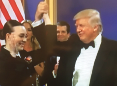 Trump in tux at party