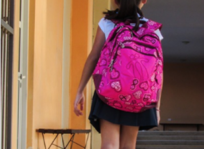 Child with backpack