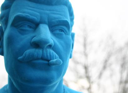A satirical Bust of Stalin with Cigarette inn mpouth