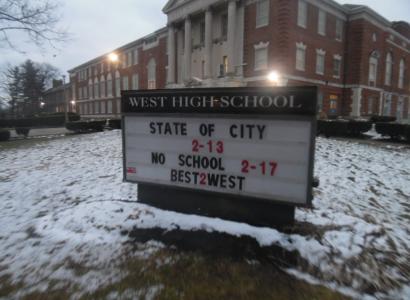 State of the city sign in front of West High School