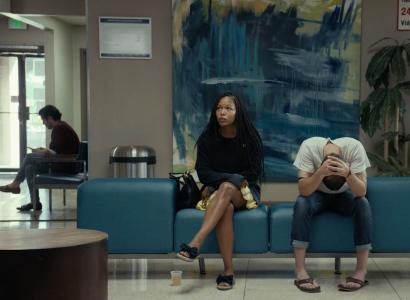 woman sitting on a couch