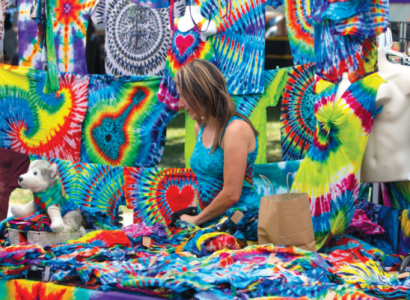 Tie dye clothes booth