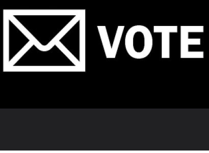 Word "Vote"" by an envelope