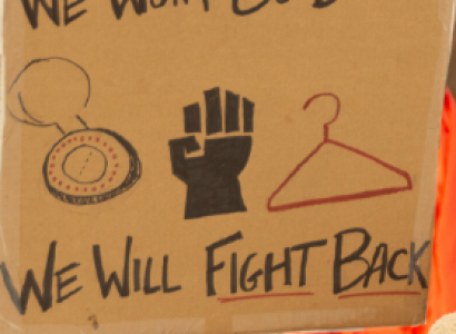 Sign saying we won't go back