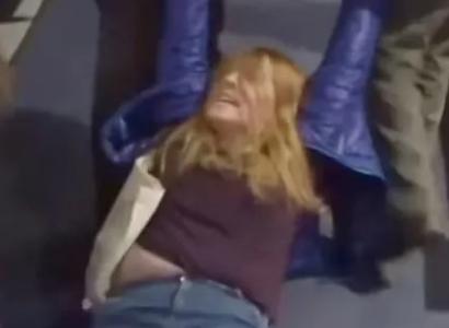 Woman being dragged