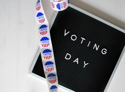 Voting day sign