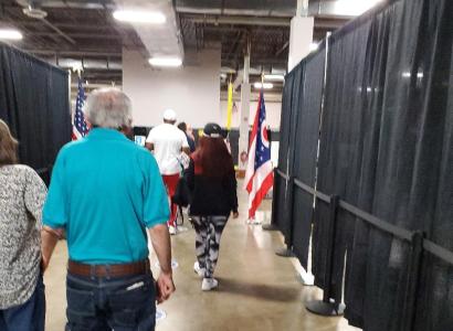 Inside polling place