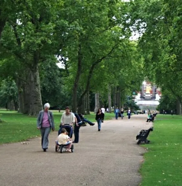 People walking in a park