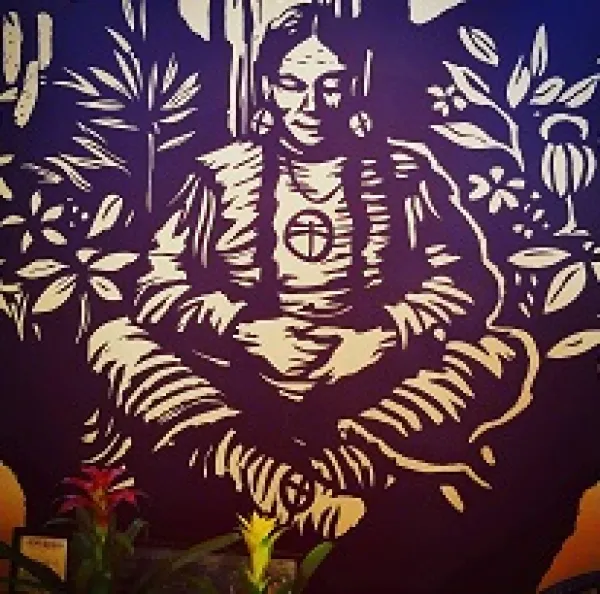 A person sitting in meditation