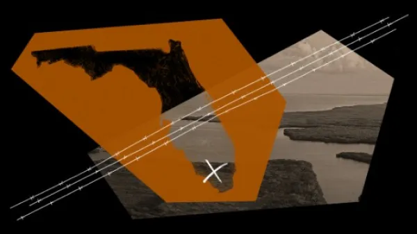 Florida map and area where concentration camp is located