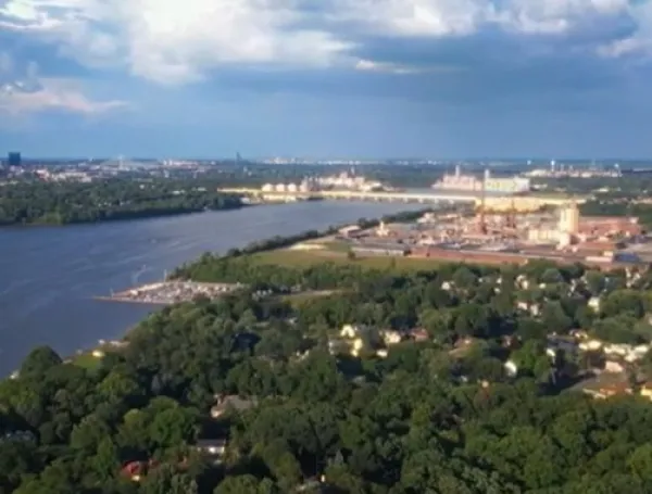 River next to two shores