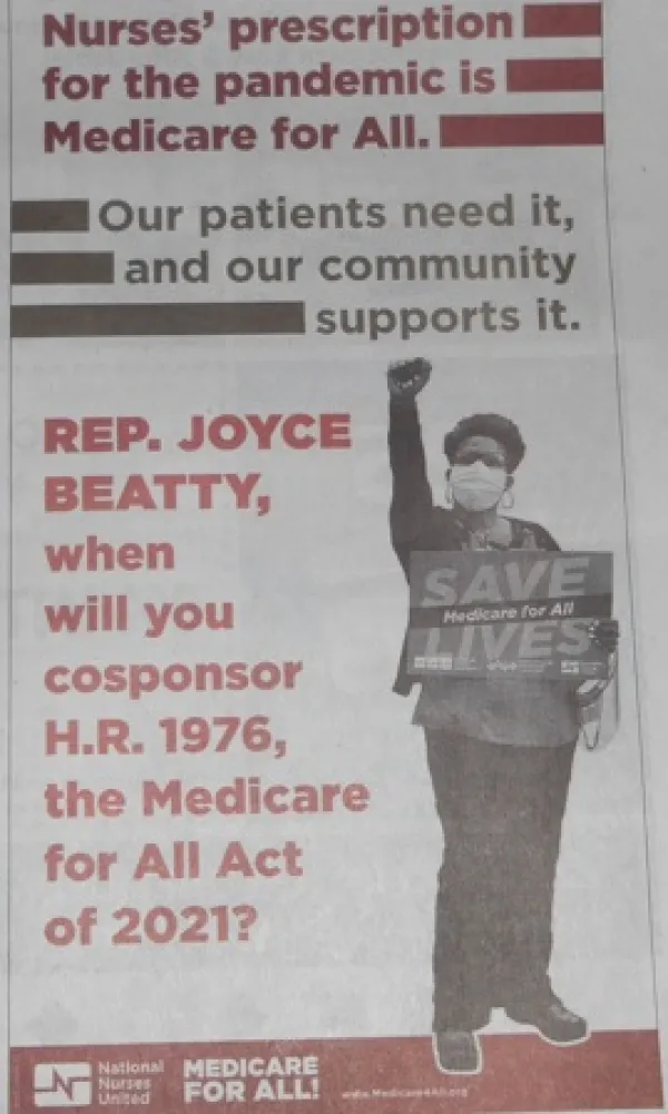 Ad about Medicare for All