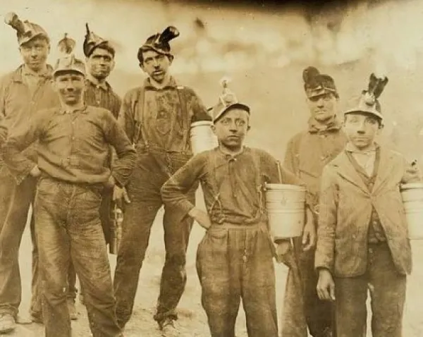 Very old photo of coal miners