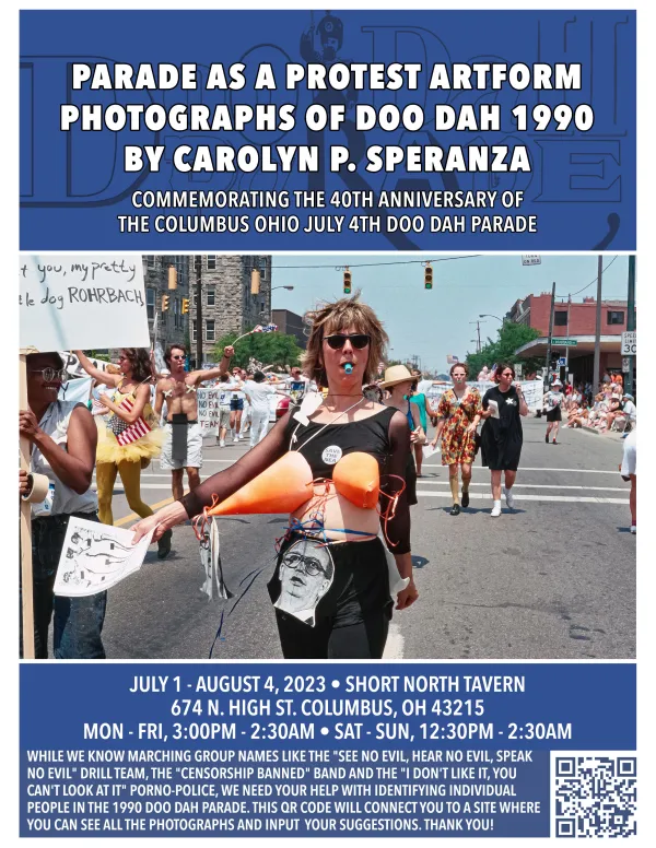 Woman marching in Doo Dah Parade