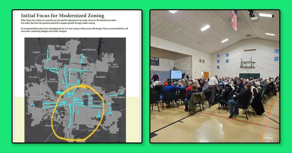 City meeting and map of area