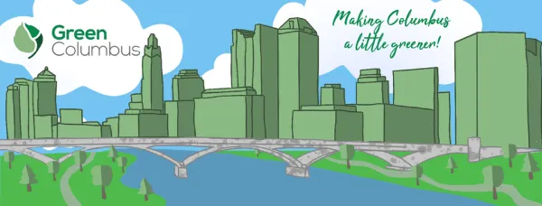 Columbus skyline colored green