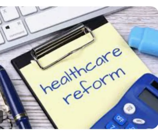 Clipboard saying healthcare reform