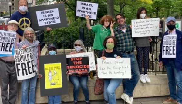 People with protest signs