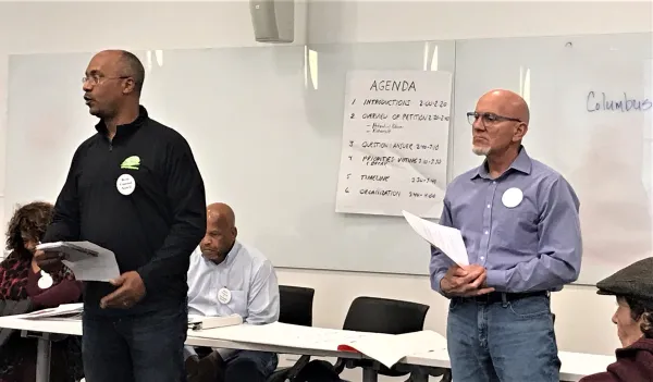 Two men giving a presentation