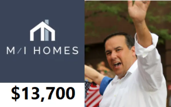 Ginther waving and MI Homes logo
