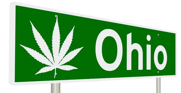 Marijuana leaf and the word Ohio