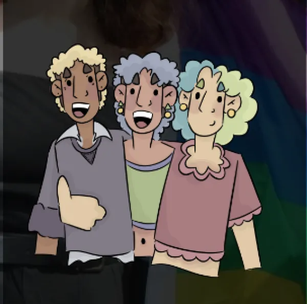 Three people