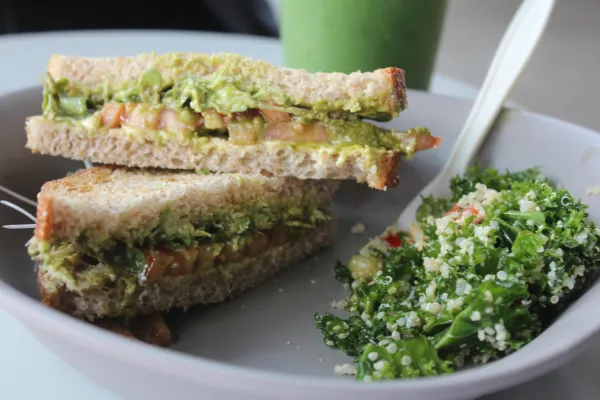 Sandwiches with lots of green inside