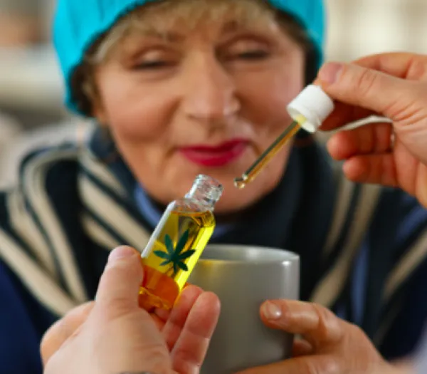 Someone using cannabis oil